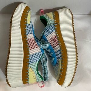Patchwork Platform Sneakers Women's‎ Multi Color Size 7.5 Shoes La Sheelah
